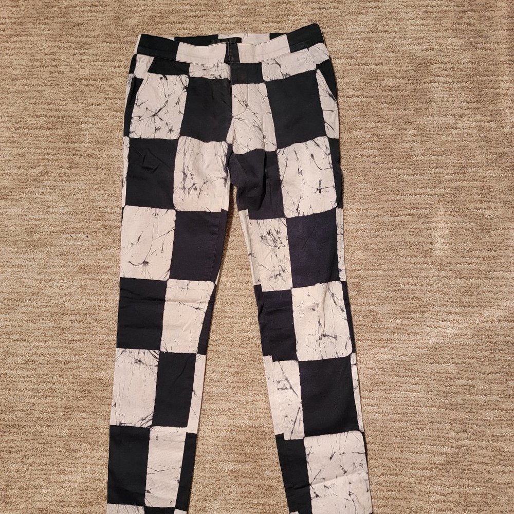 Kelly Wearstler Black White Cube Jeans SZ 2